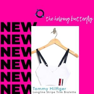 Tommy Hilfiger Longline Stripe Trim Bralette